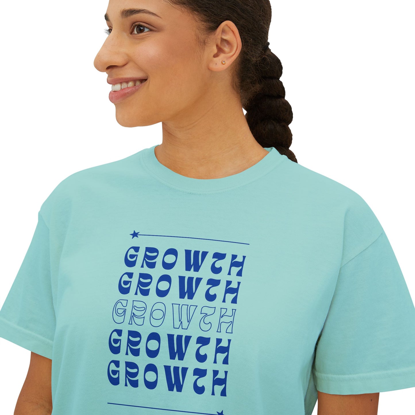 Women’s Boxy Tee - Growth Theme | Casual Summer T-Shirt for Empowerment & Inspiration - ArZaMo