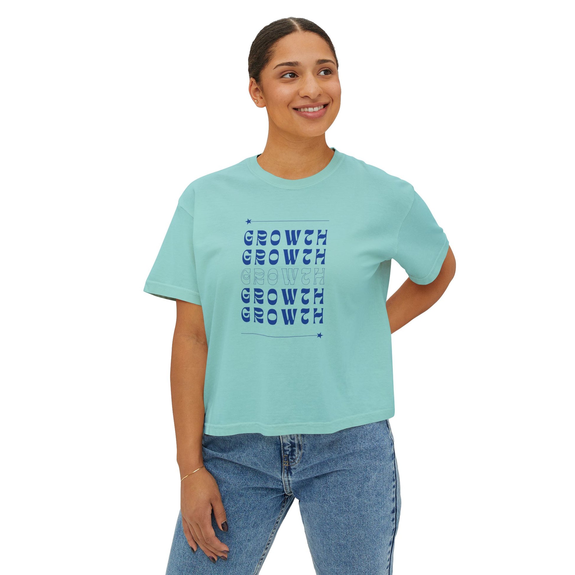 Women’s Boxy Tee - Growth Theme | Casual Summer T-Shirt for Empowerment & Inspiration - ArZaMo