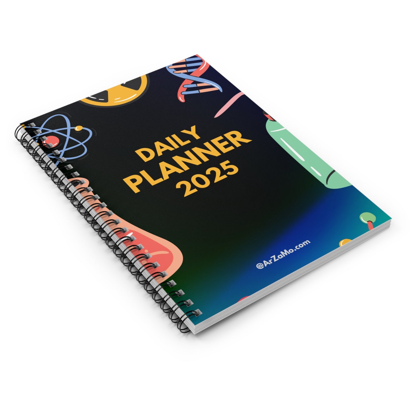 2025 Daily Planner Vibrant Science Theme - ArZaMo