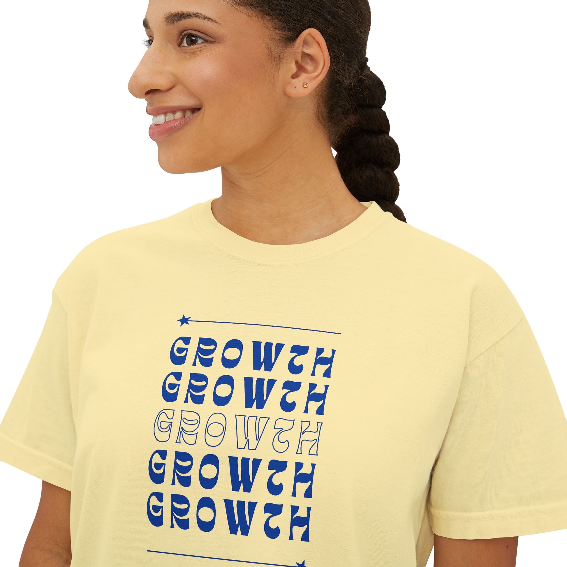 Women’s Boxy Tee - Growth Theme | Casual Summer T-Shirt for Empowerment & Inspiration - ArZaMo