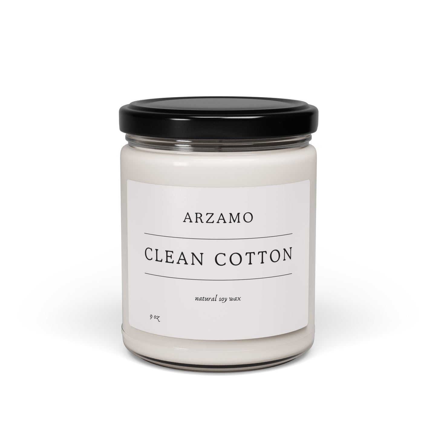 Clean Cotton Scented Soy Candle - ArZaMo